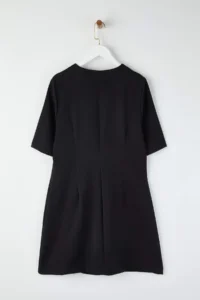 Trendyol Curve Black buttoned Mini Weaving Plus Size Dress - Image 8