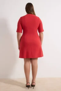 Trendyol Curve Rejection buttoned Mini Weaving Plus Size Dress - Image 4