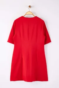 Trendyol Curve Rejection buttoned Mini Weaving Plus Size Dress - Image 7