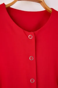 Trendyol Curve Rejection buttoned Mini Weaving Plus Size Dress - Image 8