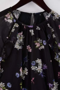 Trendyol Curve Black Floral Siphon Weaving Plus Size Dress - Image 6