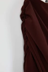 Trendyol Curve New year Brown Shirred Carmen Collar Flexible Maxi Knitting Dress - Image 7