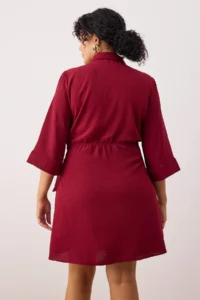 Trendyol Curve Cherry Aerobin Mini Weaving Plus Size Dress - Image 4