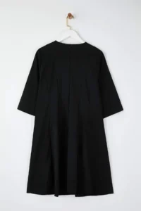 Trendyol Curve Black Three Quarter Sleeve Godeli Mini Weaving Plus Size Dress - Image 8
