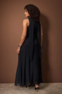 Trendyol Curve Black Siphon Weaving Plus Size Party/Evening Gown/Evening Dress - Image 4