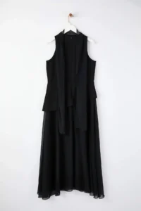 Trendyol Curve Black Siphon Weaving Plus Size Party/Evening Gown/Evening Dress - Image 8