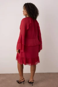 Trendyol Curve Brick Rejection Yoryo Siphon Weaving Plus Size Dress - Image 4