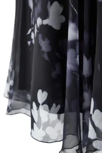 Trendyol Curve Black Floral Barbell Neck Mini with flywheel Siphon Weaving Plus Size Dress - Image 6