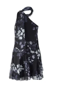 Trendyol Curve Black Floral Barbell Neck Mini with flywheel Siphon Weaving Plus Size Dress - Image 7