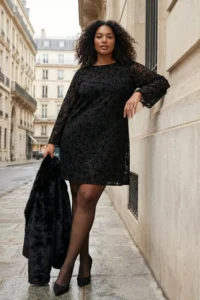Trendyol Curve Black Tulle Short/Mini Knitting Plus Size Dress