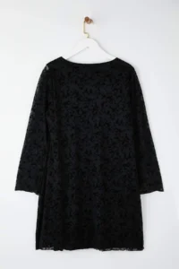 Trendyol Curve Black Tulle Short/Mini Knitting Plus Size Dress - Image 6