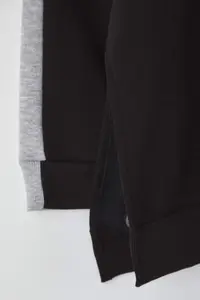 Trendyol Curve Gray Melange Color Blocked Wide Pattern Inside Fleece Knitting Sports Plus Size Sweatshirt - Image 7
