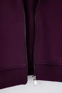 Trendyol Curve Purple Regular Fit Draped Material Front Zippered Plus Size Sweatshirt - Image 8