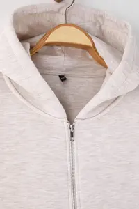 Trendyol Curve Wardrobe Essentials Beige Melange Hooded Knitting Sweatshirt - Image 5