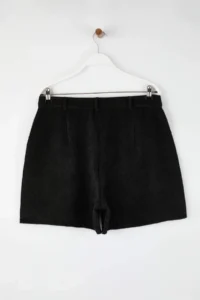 Trendyol Curve Black Ribbed Velvet Weaving Plus Size Shorts - Image 8