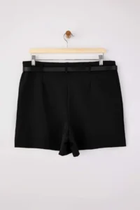 Trendyol Curve Black Arched Mini Plus Size Weaving Shorts Skirt Shorts & Bermuda - Image 7