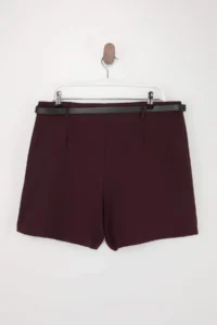 Trendyol Curve Plum Arched Mini Plus Size Weaving Shorts Skirt Shorts & Bermuda - Image 3