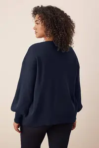 Trendyol Curve Navy Blue Bow/Ribbon Detailed Knitwear Cardigan - Image 5