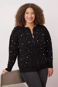 Trendyol Curve Black with bible Jacket Look Knitwear Cardigan - Image 2