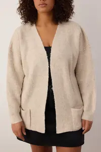 Trendyol Curve Stone Soft textured Pocket Detail Knitwear Cardigan - Image 3
