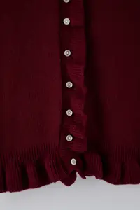 Trendyol Curve Burgundy Button & Flywheel Detailed Soft textured Knitwear Cardigan - Image 6