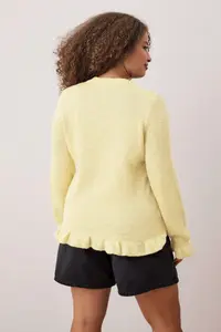 Trendyol Curve Yellow Button & Flywheel Detailed Soft textured Knitwear Cardigan - Image 4