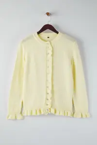 Trendyol Curve Yellow Button & Flywheel Detailed Soft textured Knitwear Cardigan - Image 5