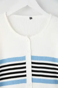 Trendyol Curve Navy Blue-Ecru Ribbed Bisiklet & Polo Shirt Collar 2 Sets Paket Knitwear Cardigan - Image 12