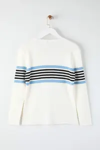 Trendyol Curve Navy Blue-Ecru Ribbed Bisiklet & Polo Shirt Collar 2 Sets Paket Knitwear Cardigan - Image 13