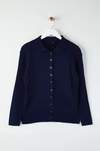Trendyol Curve Navy Blue-Ecru Ribbed Bisiklet & Polo Shirt Collar 2 Sets Paket Knitwear Cardigan - Image 9