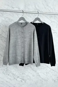 Trendyol Curve Navy Blue-Gray 2 Sets Paket Crew Neck Basic Knitwear Cardigan - Image 2