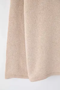 Trendyol Curve Beige Cotton V-neck Relax Fit Knitwear Cardigan - Image 7
