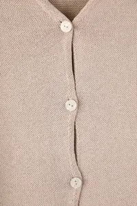 Trendyol Curve Beige Cotton V-neck Relax Fit Knitwear Cardigan - Image 8
