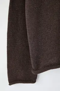 Trendyol Curve Brown Cotton V-neck Relax Fit Knitwear Cardigan - Image 7