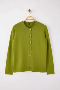Trendyol Curve Green Woolly Jacket Look Knitwear Cardigan - Image 5