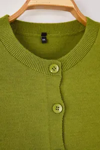 Trendyol Curve Green Woolly Jacket Look Knitwear Cardigan - Image 6