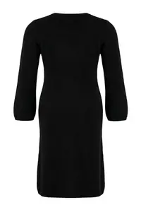 Trendyol Curve Black Soft textured V-neck Cardigan/Dress Dual Use Knitwear Cardigan - Image 5