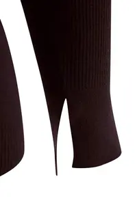 Trendyol Curve Wardrobe Essentials Brown Premium Yarn Polo Shirt Collar Knitwear Cardigan - Image 6