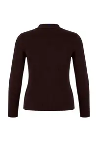 Trendyol Curve Wardrobe Essentials Brown Premium Yarn Polo Shirt Collar Knitwear Cardigan - Image 8