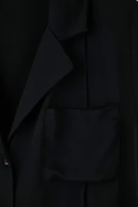 Trendyol Curve Black  Shirt Collar Pocket Detail Weaving Plus Size Shirt - Image 6