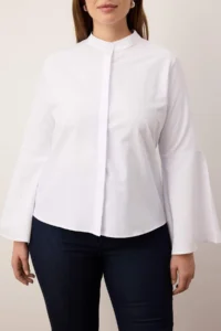 Trendyol Curve White Spanish Arm Regular Weaving Shirt - Image 3