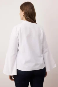 Trendyol Curve White Spanish Arm Regular Weaving Shirt - Image 4
