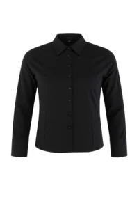 Trendyol Curve Wardrobe Essentials Black Hafif Bele Oturan Cotton Weaving Shirt