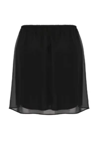 Trendyol Curve Black Mini Siphon Weaving Plus Size Skirt - Image 7