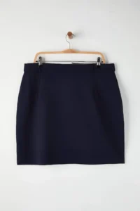 Trendyol Curve Navy Blue Contrast Belt Detailed Mini Weaving Plus Size Skirt - Image 5