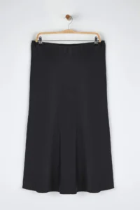Trendyol Curve Black Midi Size Satin Weaving Plus Size Skirt - Image 6