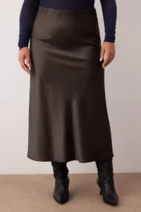 Trendyol Curve Brown Weaving Plus Size Skirt - Image 3