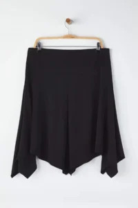 Trendyol Curve Black Elastic Waist Skirt Tip Asymmetric Knitting Midi Plus Size Skirt - Image 10