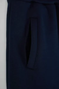 Trendyol Curve Navy Blue Waist Poplin Detailed Knitting Mini Plus Size Skirt - Image 6