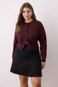 Trendyol Curve Black Short Knitting Plus Size Skirt - Image 2